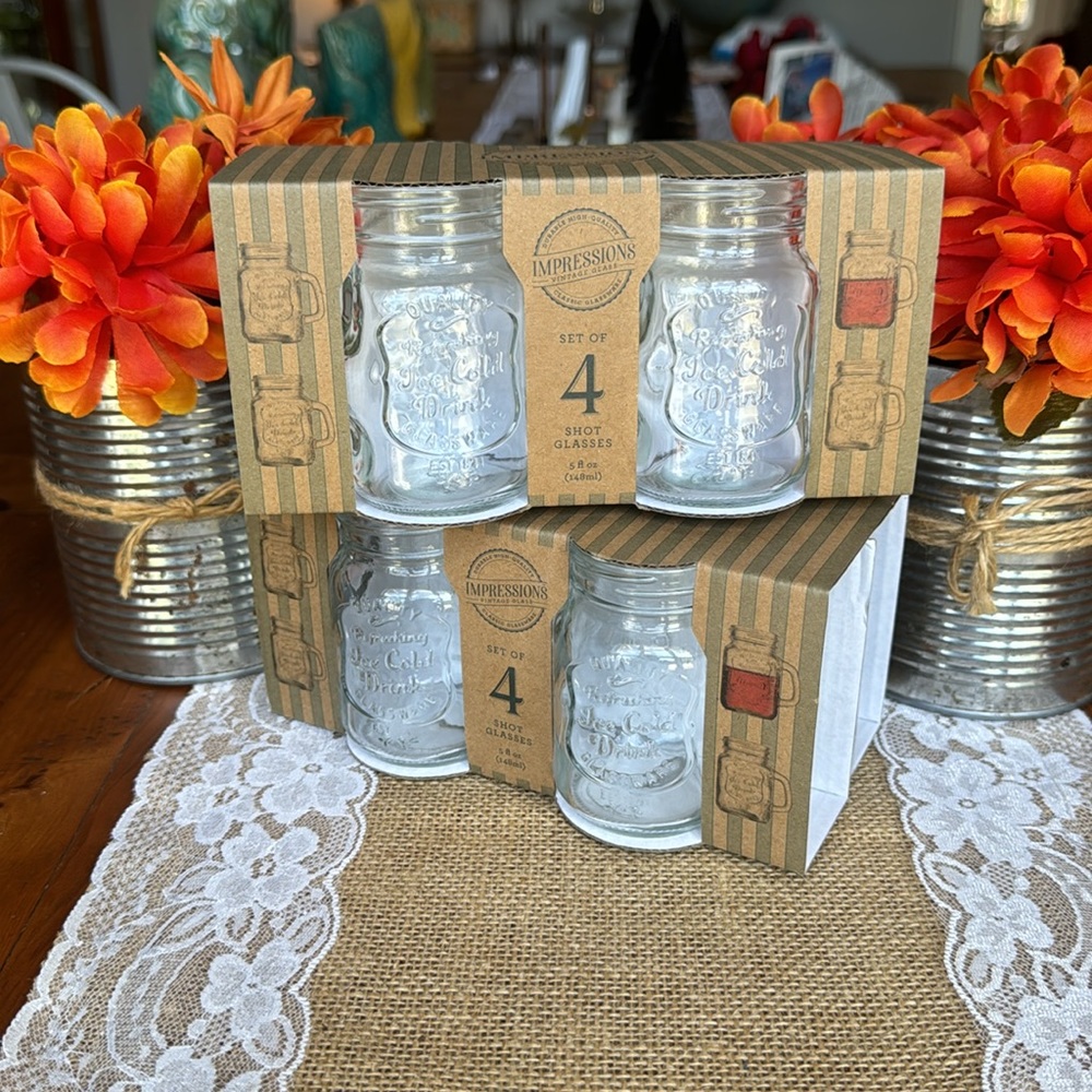 COPY - Impressions Mason Jar Shot Glasses Mini with Handle Drinkware Glassware